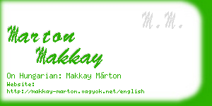 marton makkay business card